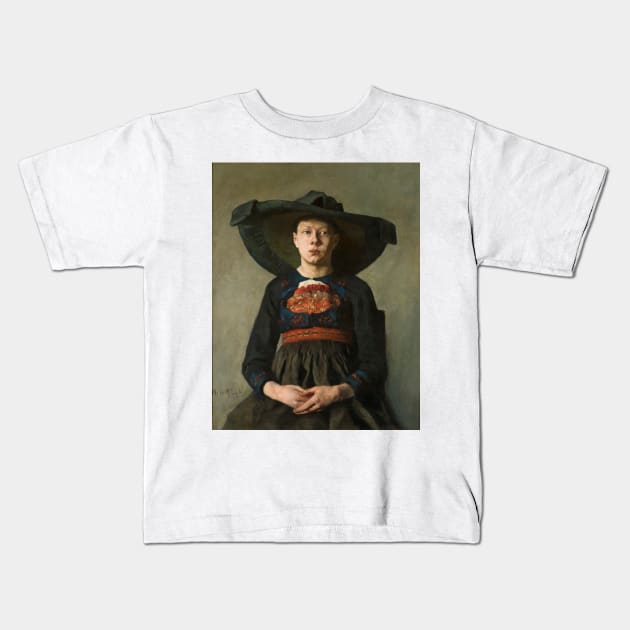 A Bavarian Peasant Girl - Hanna Hirsch-Pauli Kids T-Shirt by themasters